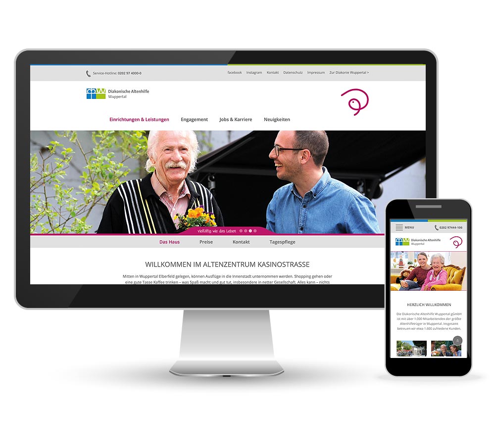 Diakonische Altenhilfe Wuppertal Webdesign Webdesign für die Diakonische Altenhilfe Wuppertal