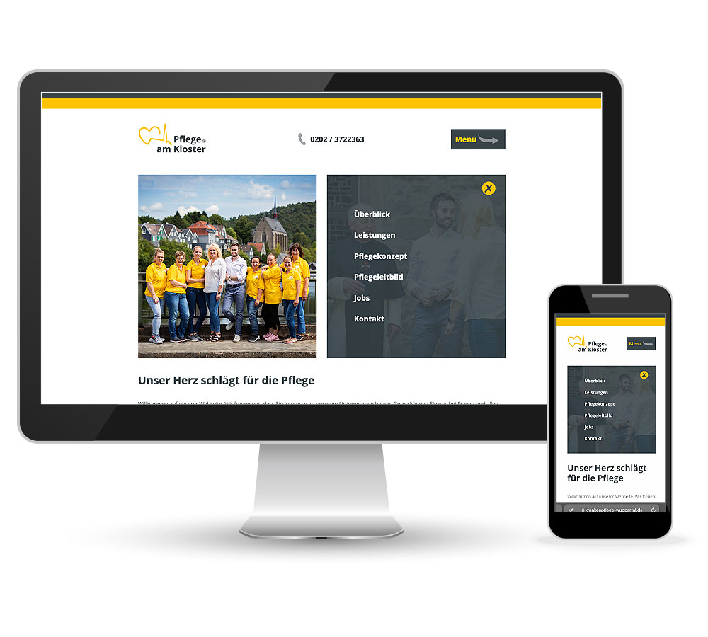 Pflege am Kloster Webdesign Webdesign für Pflege am Kloster