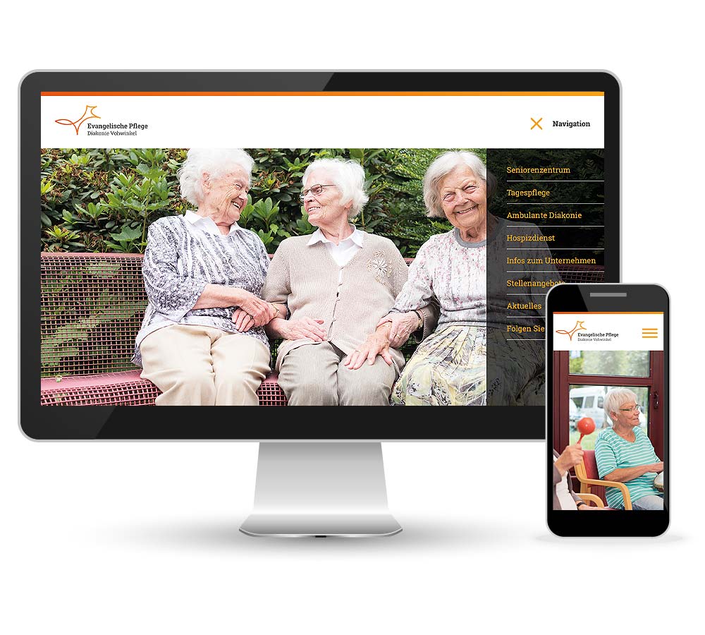 Webdesign für die Evangelische Pflege Diakonie Wuppertal