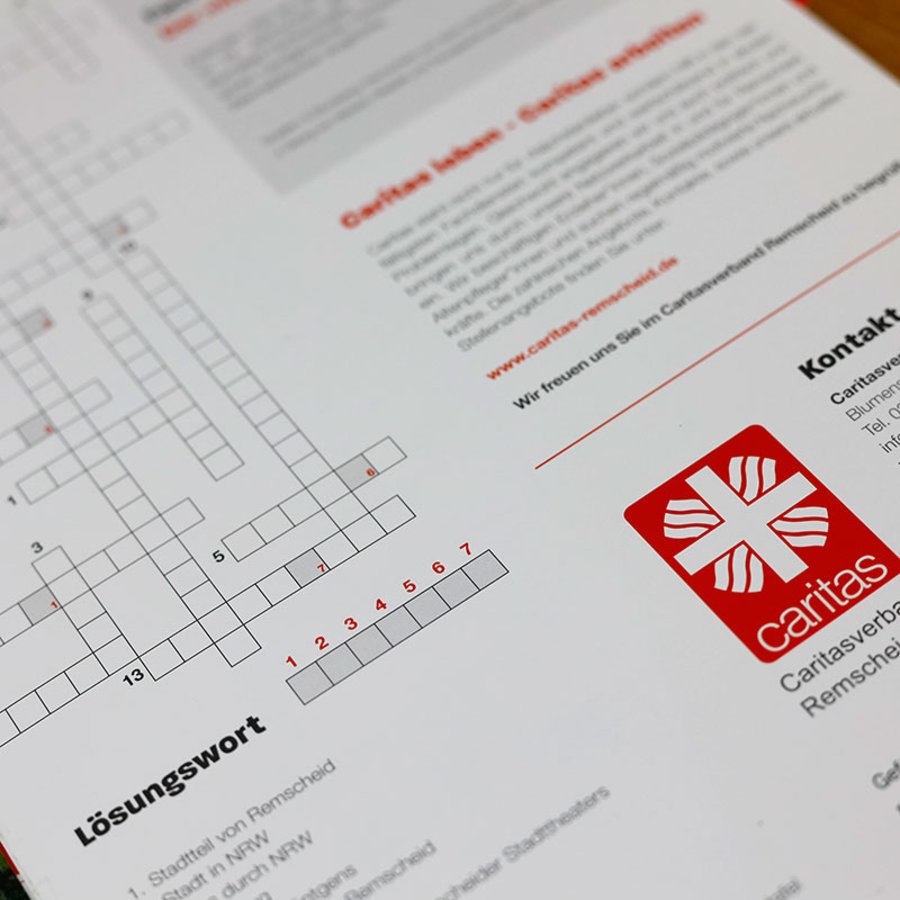 Printdesign mit Kreuzworträtsel